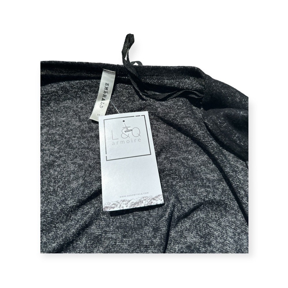 L&Q Armoire Long Gray Dalmon Sleeve Light Weight Cardigan Women’s Size Small NWT - Picture 6 of 7